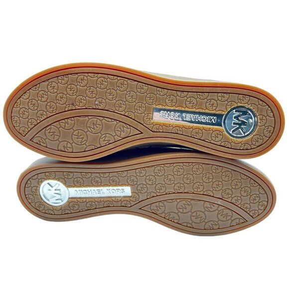 Michael Kors Womens 7M MK Logo City Sneakers Blk Silver Canvas Shoe Jacquard New - Picture 9 of 15